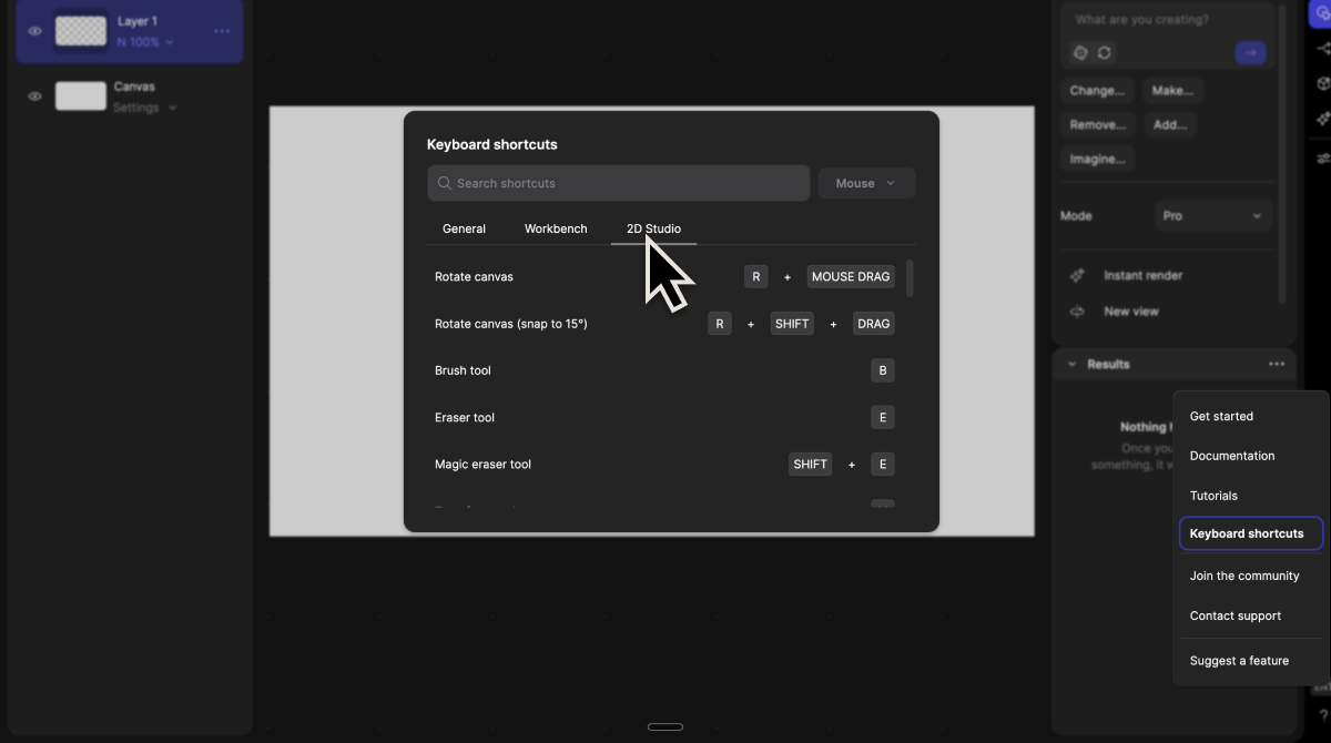 Keyboard Shortcuts - Vizcom Docs