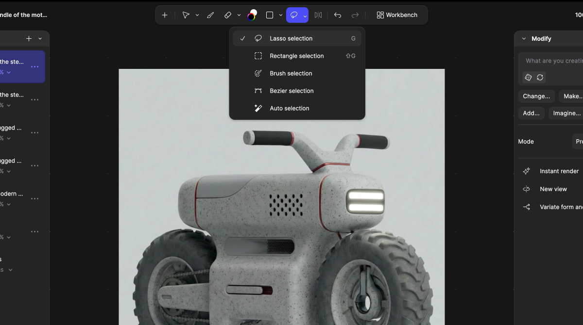 Editing areas with selection tools - Vizcom Docs