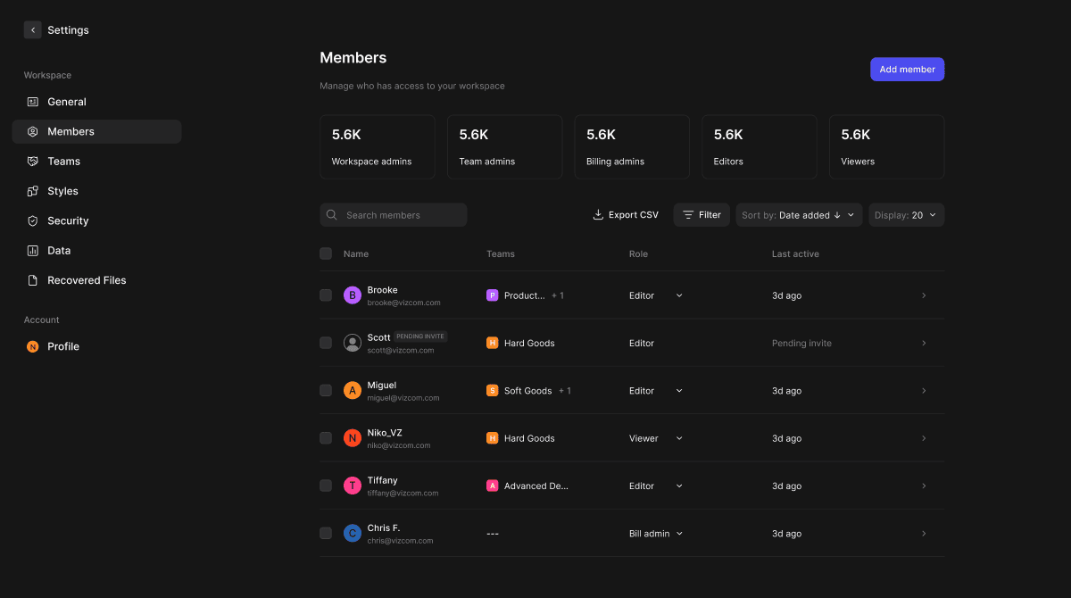 Manage Members - Vizcom Docs